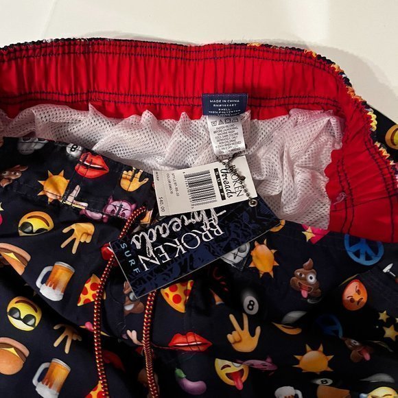 Swim Trunks -Bathing‎ Suit /Emojis / Broken Threads Surf / Medium /New with Tags - Picture 13 of 16